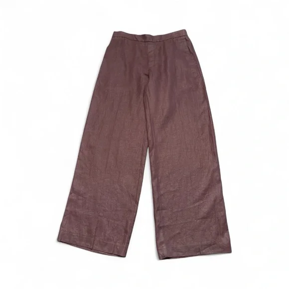 Madewell women’s The Easy Pull-On Pant 100% Linen brown Size M NWT - Picture 6 of 10